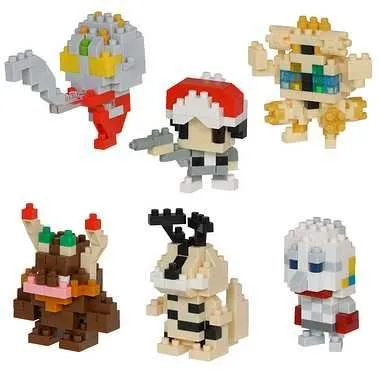 Kawada Nanoblock Mini Nano Ultraman vol.3 (Ultra Seven) Full 6 Set BOX — view 1