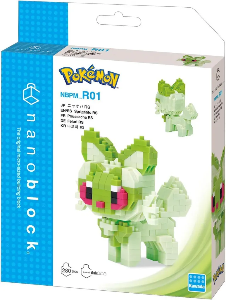 Kawada nanoblock Pokemon Sprigatito — view 1
