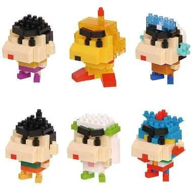 Kawada Nanoblock Mini Nano Crayon Shin-chan Full 6 Set BOX — view 1