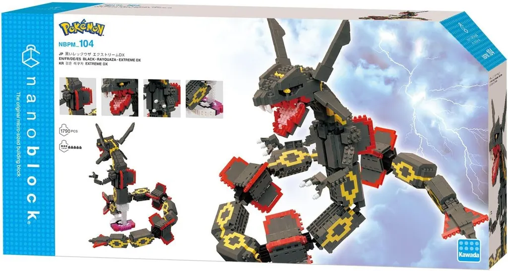 Kawada nanoblock Pokemon Black Rayquaza Deluxe Edition — view 1