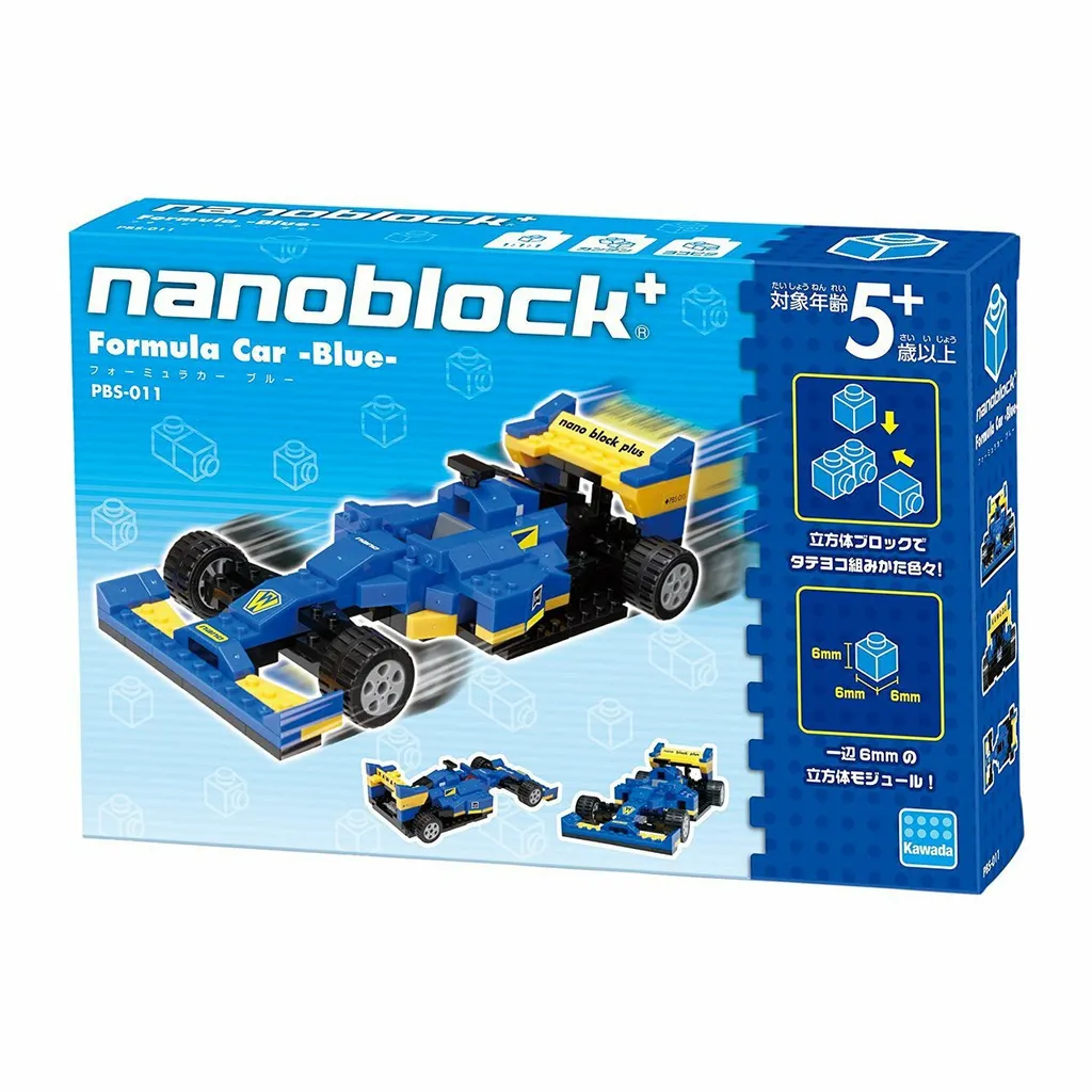 Kawada PBS-011 nanoblock plus Formula Car Blue — view 1