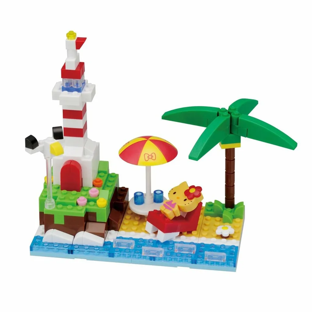Kawada PK-006 nanoblock plus Sanrio Hello Kitty Beach with a Lighthouse — view 1